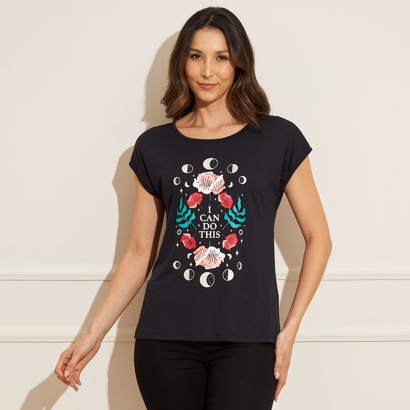 Blusa-Feminina-Viscose-I-Can-Do-This
