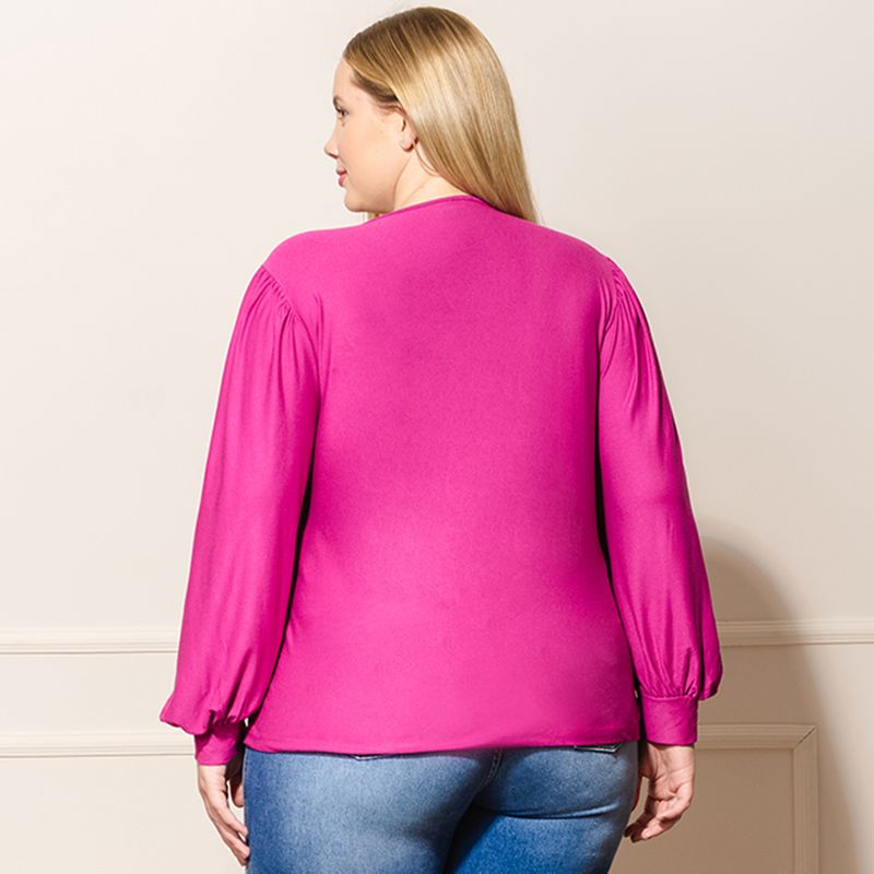 Blusa-Feminina-Plus-Size-Rovitex-Manga-Bufante-