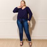 Blusa-Feminina-Plus-Size-Botoes-Azul