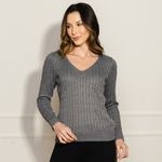 Sueter-Feminino-Tricot-Trancinhas---Cinza