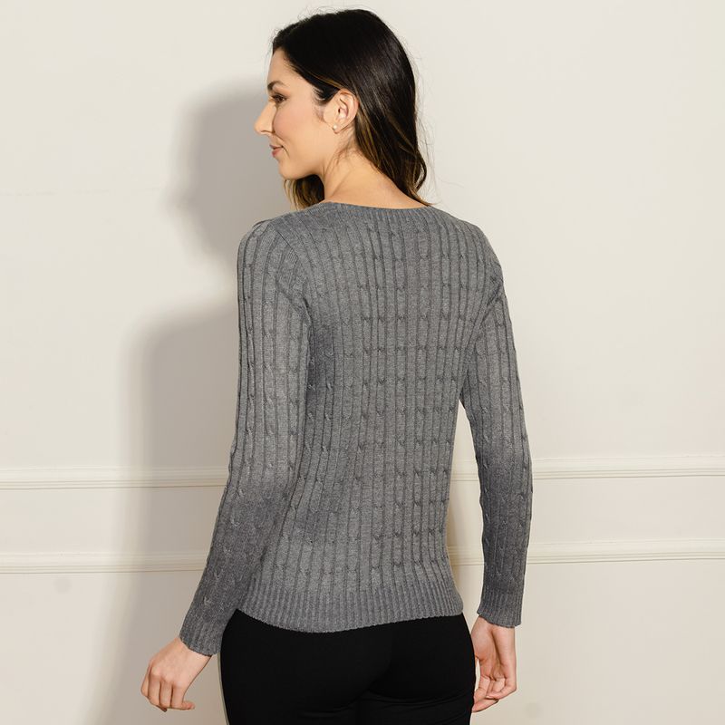 Sueter-Feminino-Tricot-Trancinhas---Cinza