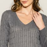 Sueter-Feminino-Tricot-Trancinhas---Cinza