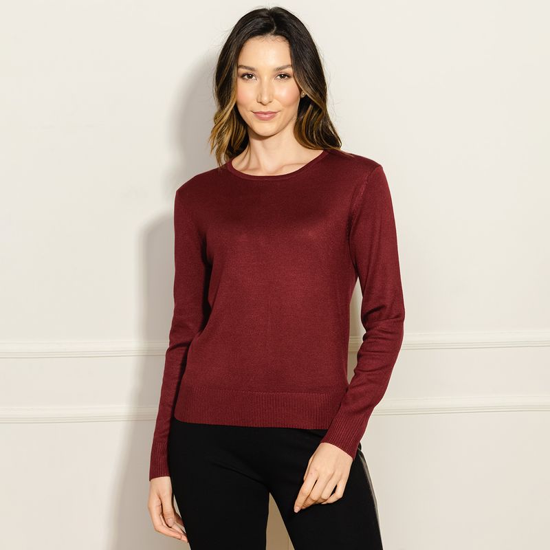 Sueter-Feminino-Tricot-Gola-Canoa---Vinho