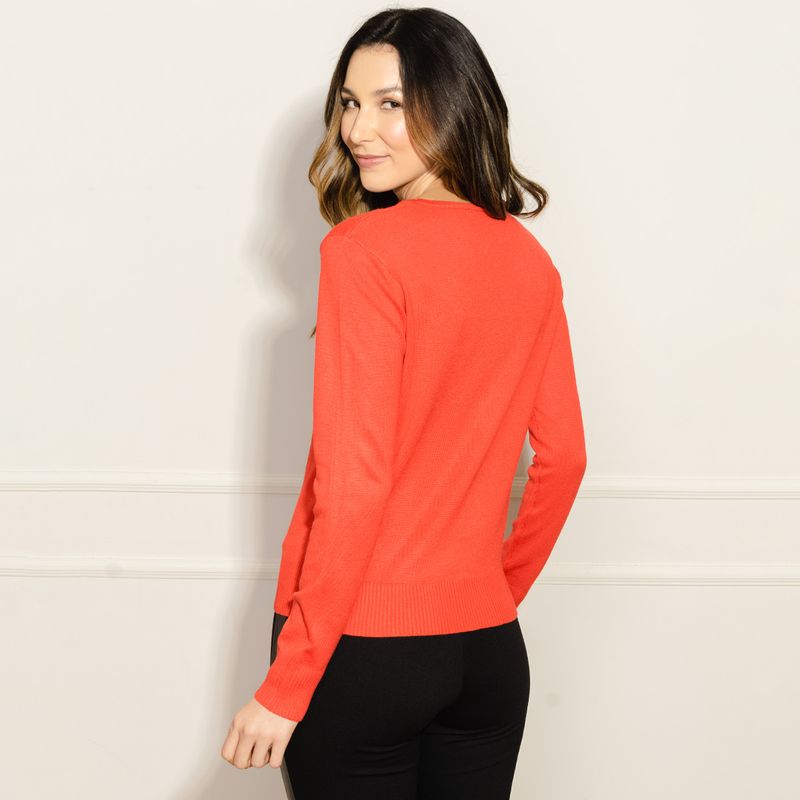 Sueter-Feminino-Tricot-Gola-Canoa---Laranja