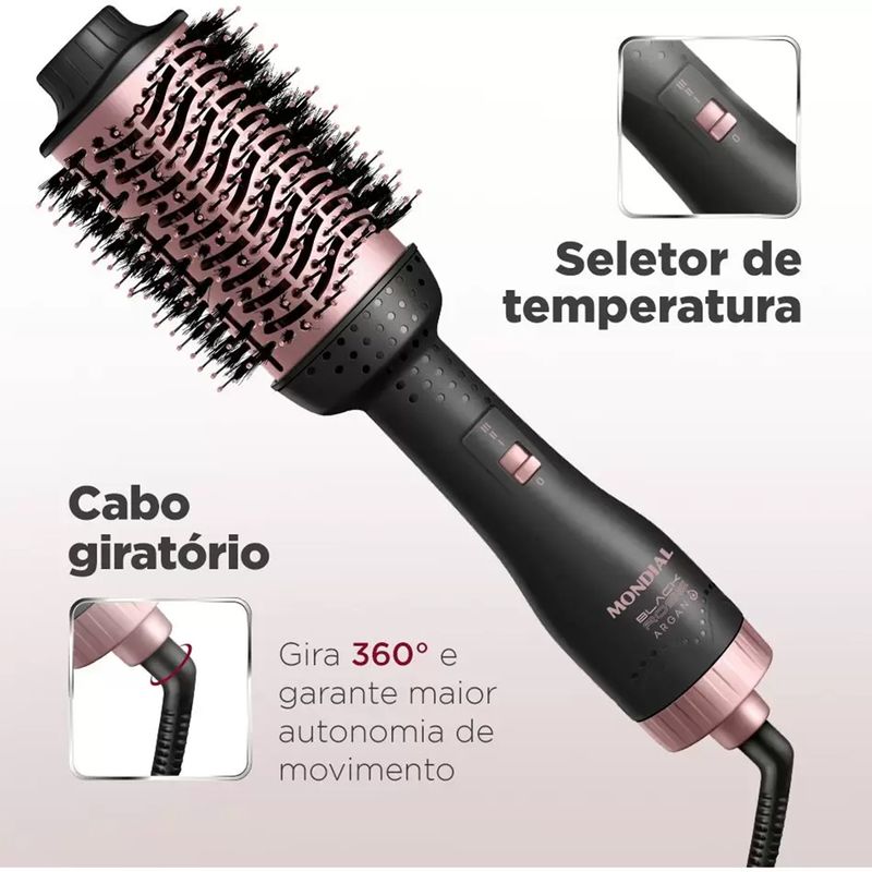 Escova-Secadora-Mondial-Black-Rose-Argan-127V