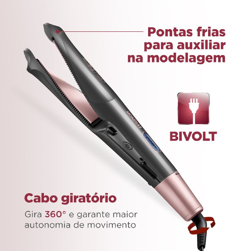 Prancha-Alisadora-Mondial-Grey-Rose-Twist-Bivolt--