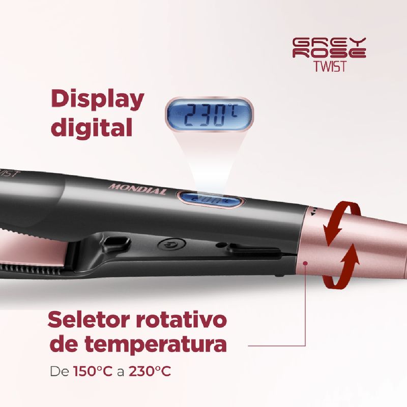 Prancha-Alisadora-Mondial-Grey-Rose-Twist-Bivolt--