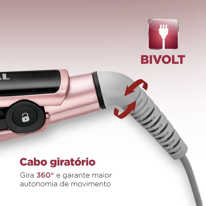 Prancha-Alisadora-Mondial-Golden-Rose-P-20-Bivolt