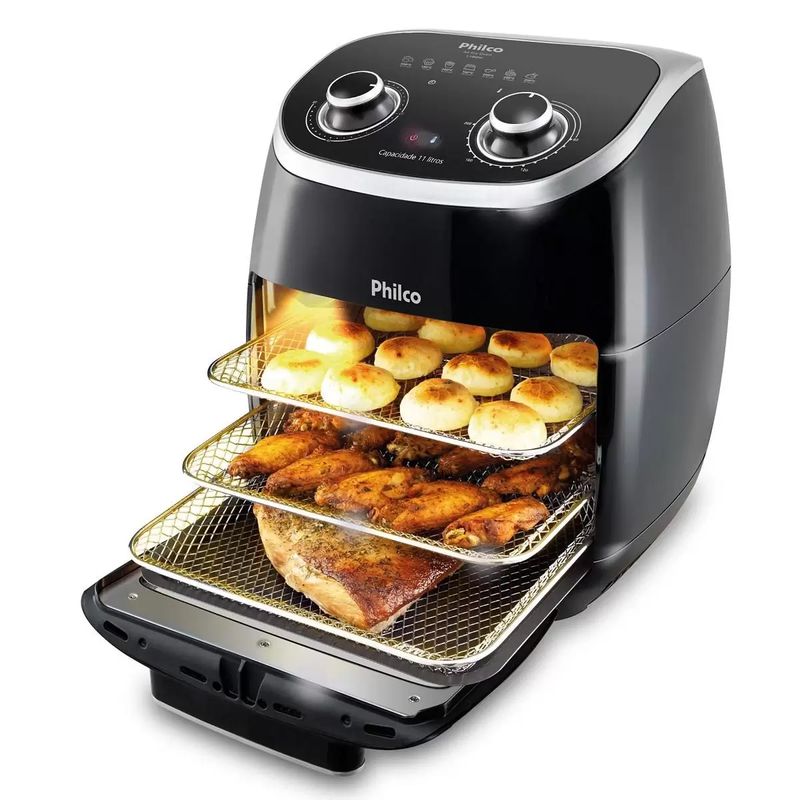 Fritadeira-Air-Fryer-Oven-Philco-PFR2000P-2-em-1-11L-1700W-127v