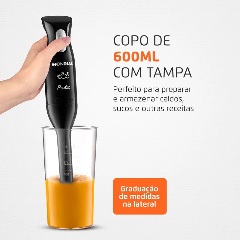 Mixer-Pratic-Mondial-M-15-127v---Preto