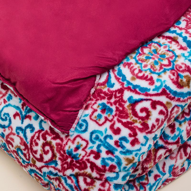 Edredom-Dupla-Face-Queen-Flannel-Estampado---Azul