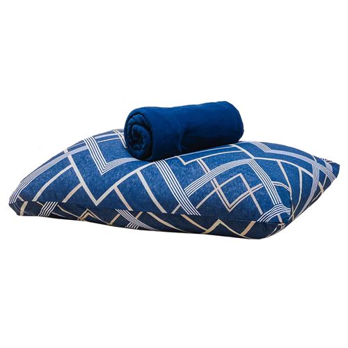 Jogo de Cama Queen Geométrico - Azul