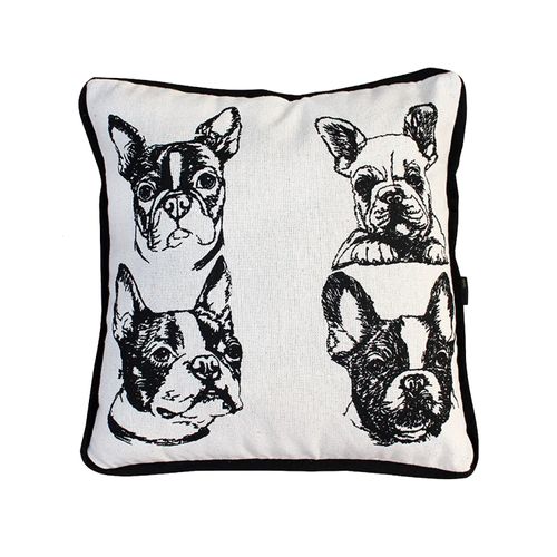 Almofada Decorativa Estampa Cachorro - Branco