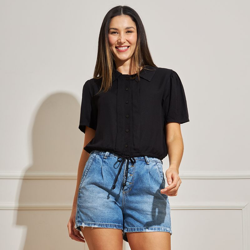 Camisa-Feminina-Cropped-Twill-