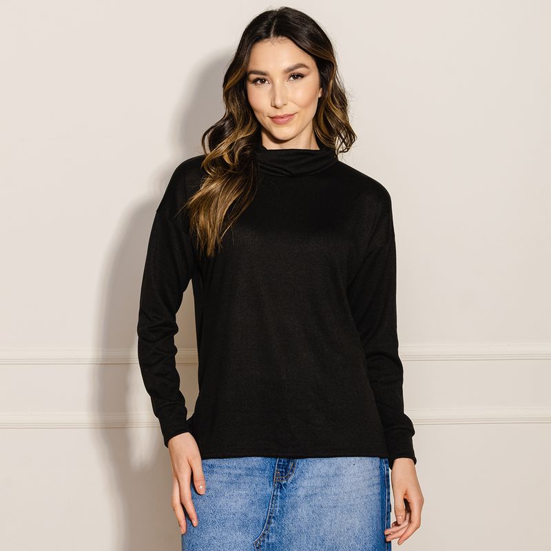 Blusa-Feminina-Tricot-Gola-Alta