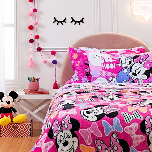 Manta Infantil Solteiro  180g  Microfibra Minnie Laços Andreza Enxovais