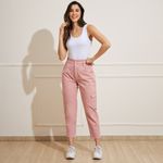 Calca-Feminina-Jeans-Mom-Cargo---Rosa