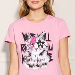 Camiseta-Feminina-Gato-Rocker---Rosa