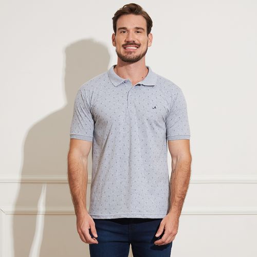 Camisa Polo Masculina Jhon Anthony Manga Curta Estampa 3 Listras