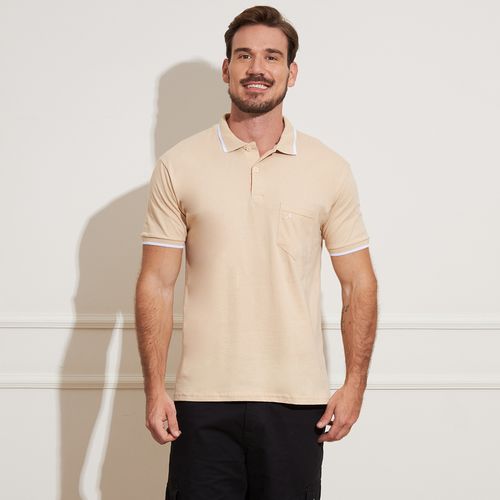 Camiseta Polo Lisa Manga Curta Masculina