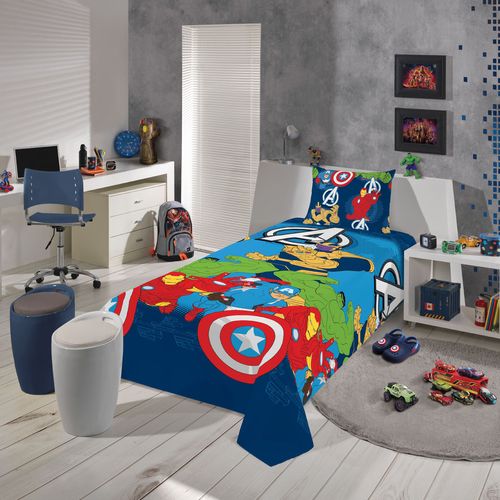 Jogo de Cama Infantil 2 Peças em Microfibra Avengers