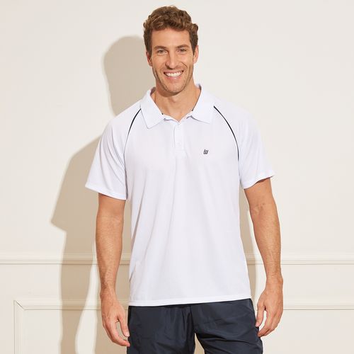 Camisa Polo Masculina Esportiva Manga Curta e Detalhe em Viés