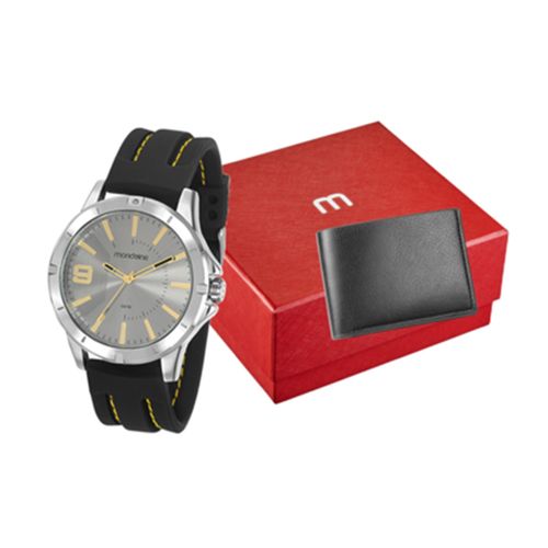 Kit Relógio Masculino Preto com Carteira
