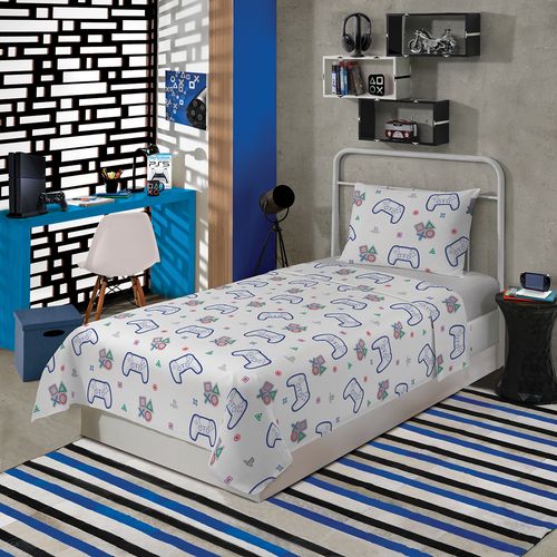 Jogo de Cama Solteiro Algodão PlayStation 3 Peças