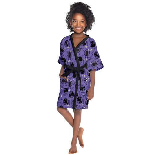 Roupão Infantil Lepper Aveludado Wandinha Roxo Tamanho P