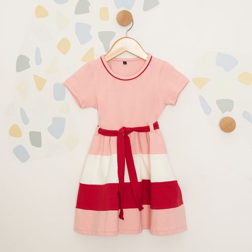 Vestido Infantil Listrado com Cinto