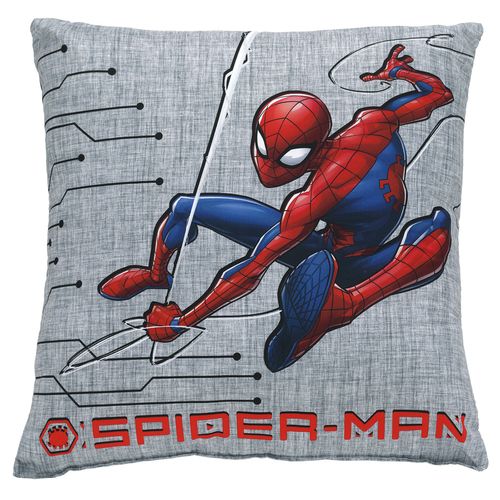 Almofada Estampada Hedrons Marvel Spider Man Teia Cinza 43x43cm