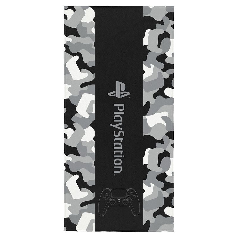 Toalha-de-Banho-Lepper-PlayStation-Aveludada-Preta-70x140cm