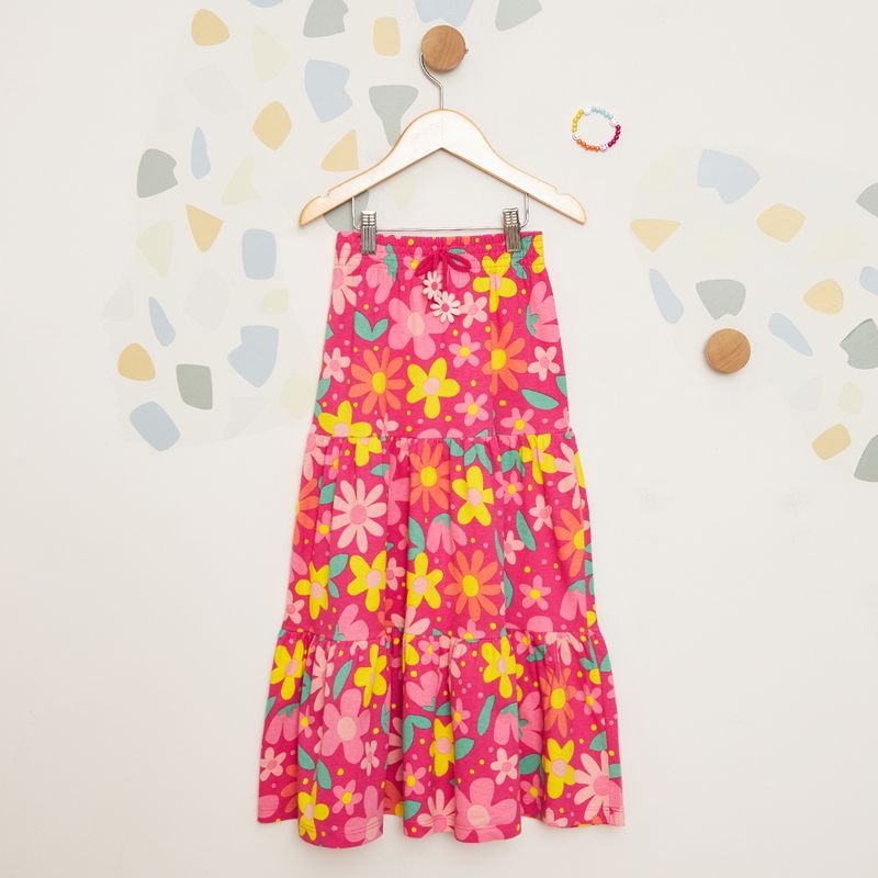 Saia-Infantil-Estampada-Floral-Colorida---Rosa