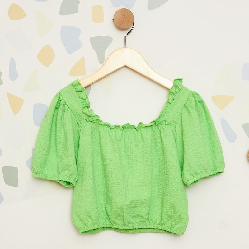 Blusa-Infantil-com-Mangas-Bufantes