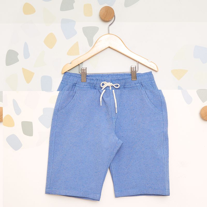 Bermuda-Juvenil-de-Moletom-Eco-Azul-com-Cos-Ajustavel-