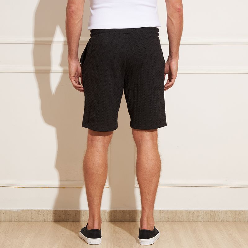 Bermuda-Masculina-Texturizada-com-Cos-Ajustavel---Preta
