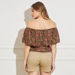 Blusa-Feminina-Ciganinha-com-Babado-Floral-Manga-Curta