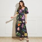 Vestido-Longo-Estampado-com-Laco-Frontal