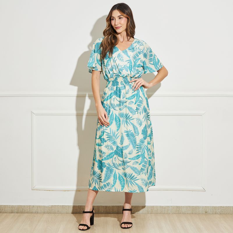 Vestido-Midi-Feminino-Folhas---Verde