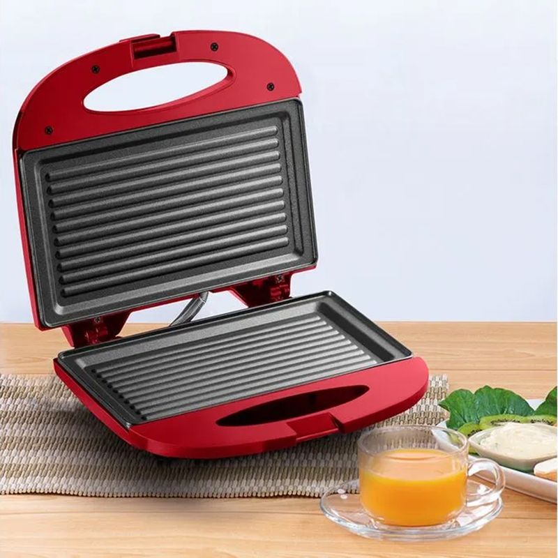 Sanduicheira-e-Minigrill-Chapa-Antiaderente-Dupla-Ondulada-127v-750w-Vermelha-CE148---Multi-
