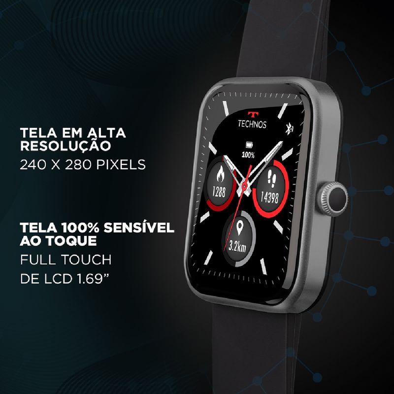 Smartwatch-Technos-Connect-MAX-Prata-e-Preto