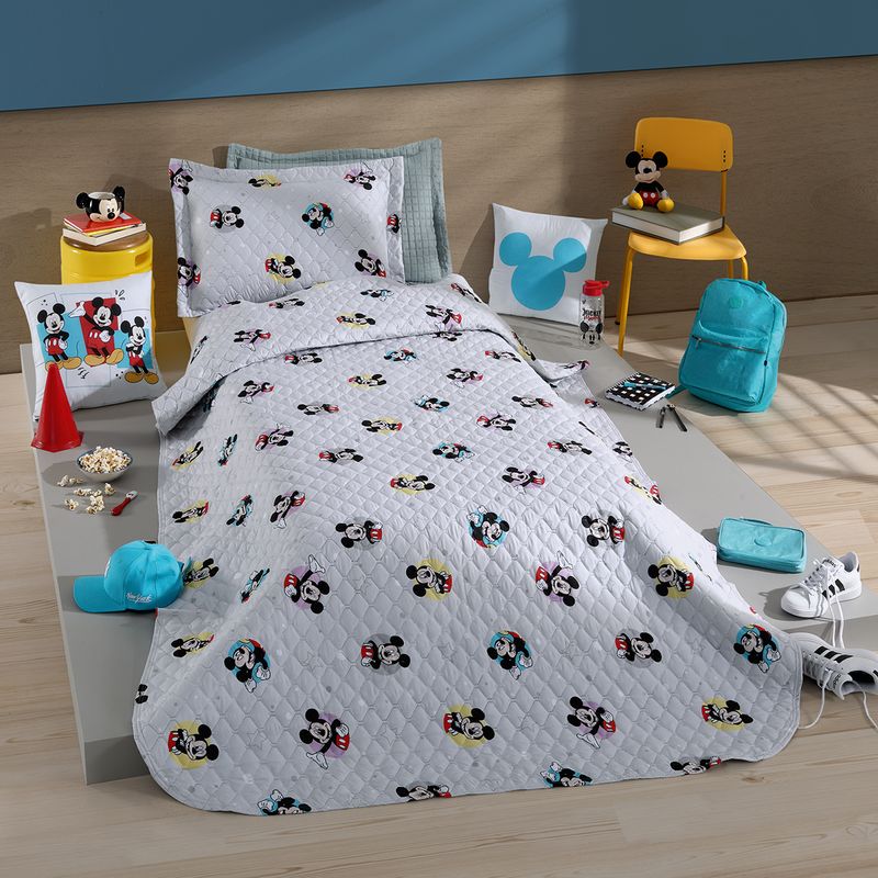 Cobre-Leito-Solteiro-Mickey-Dots-Hedrons