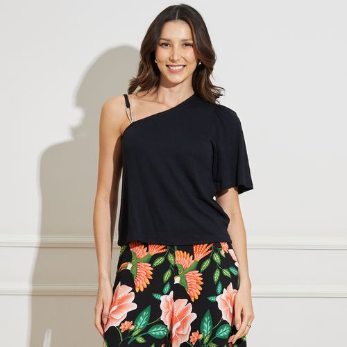 Blusa Feminina Alça com Detalhe Strass Art Livre