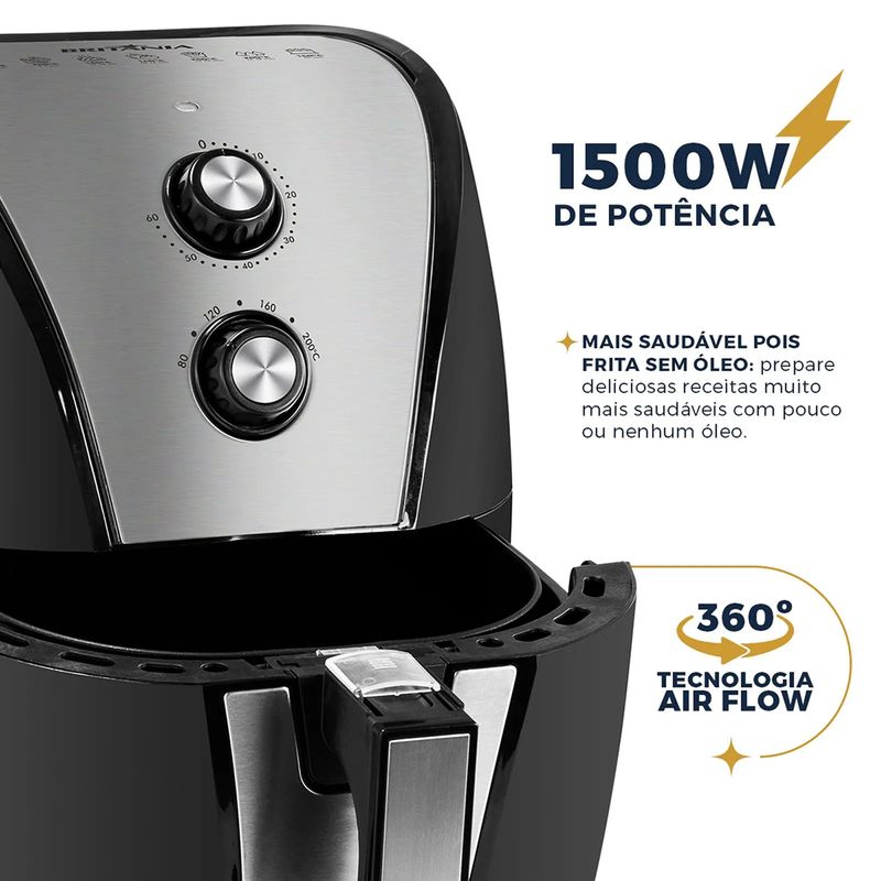 Fritadeira-Eletrica-Britania-Air-Fryer-Britania-5L-1500W---BFR40PI