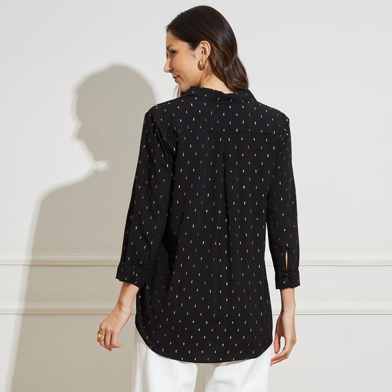 Camisa-Feminina-Manga-7-8-Detalhe-Brilhos-Paradoxos