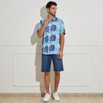 Camisa-Masculina-Estampa-Floral-Azul