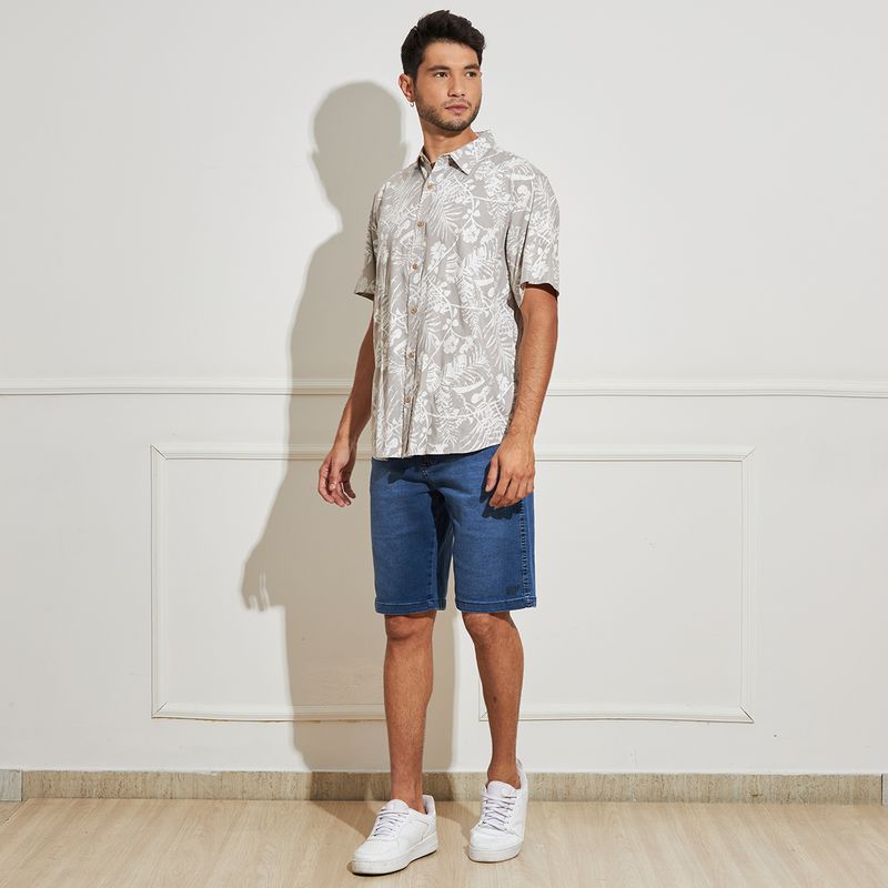 Camisa-Masculina-Estampa-Botanica-Cinza