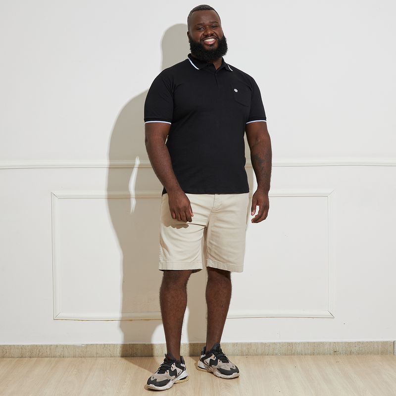 Camisa-Polo-Masculina-Plus-Size-Preta