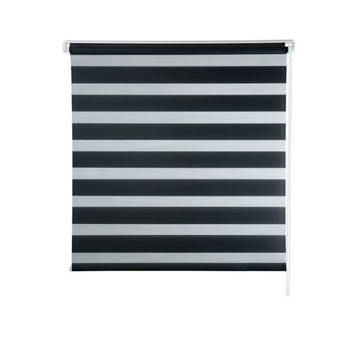 Persiana em Rolo Duplo Zebrada Para Quarto e Sala Preto 1,20x1,60cm