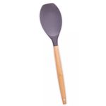 Espatula-Redonda-de-Silicone-com-Cabo-de-Madeira-Cinza-Mozcada